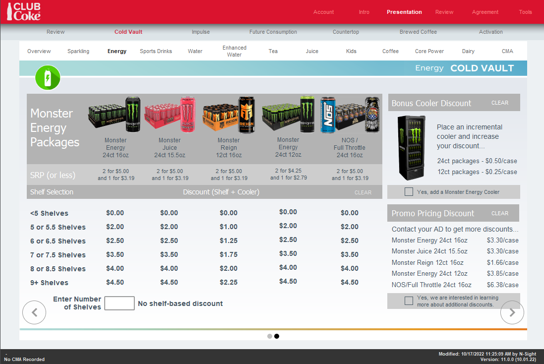 FileMaker Beverage Sales & Marketing Tool - Product Selection Screen